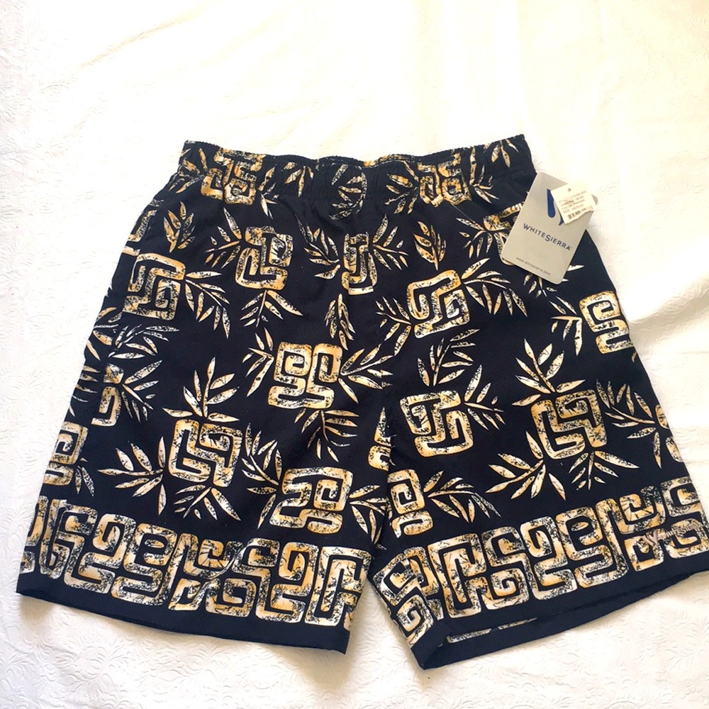 NWT White Sierra Mens Swim trunks